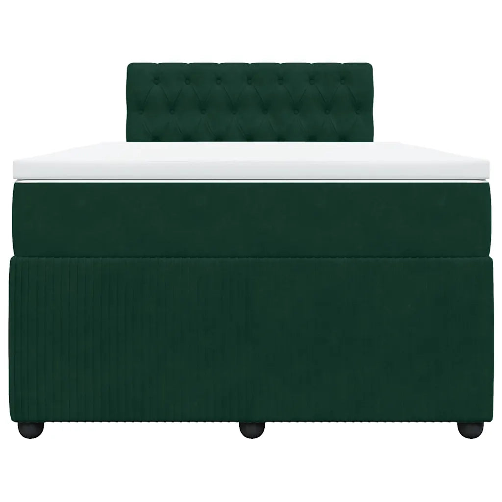 Giroletto a Molle con Materasso Verde Scuro 120x200 cm Velluto 3290019