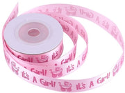 Seta a strisce 10 metri - Lint di carta per decorare - Lint a strisce - Fascia di carta per decorare - Confezione - Materiale: Poliestere con "È un ragazzo/ragazza" stampato