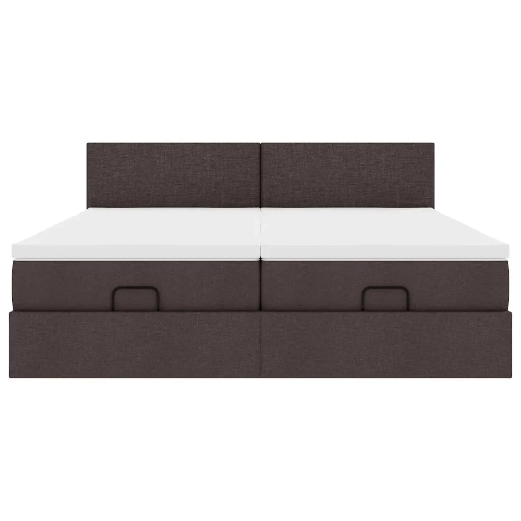 Struttura Letto Pouf con Materassi 200x200 cm in Tessuto 3312832