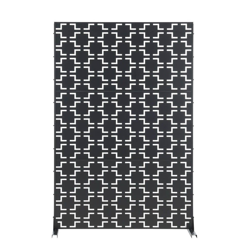 Parete divisoria per uso esterno e interno 180 x 120 x 40 cm acciaio zincato nero 03_0009268