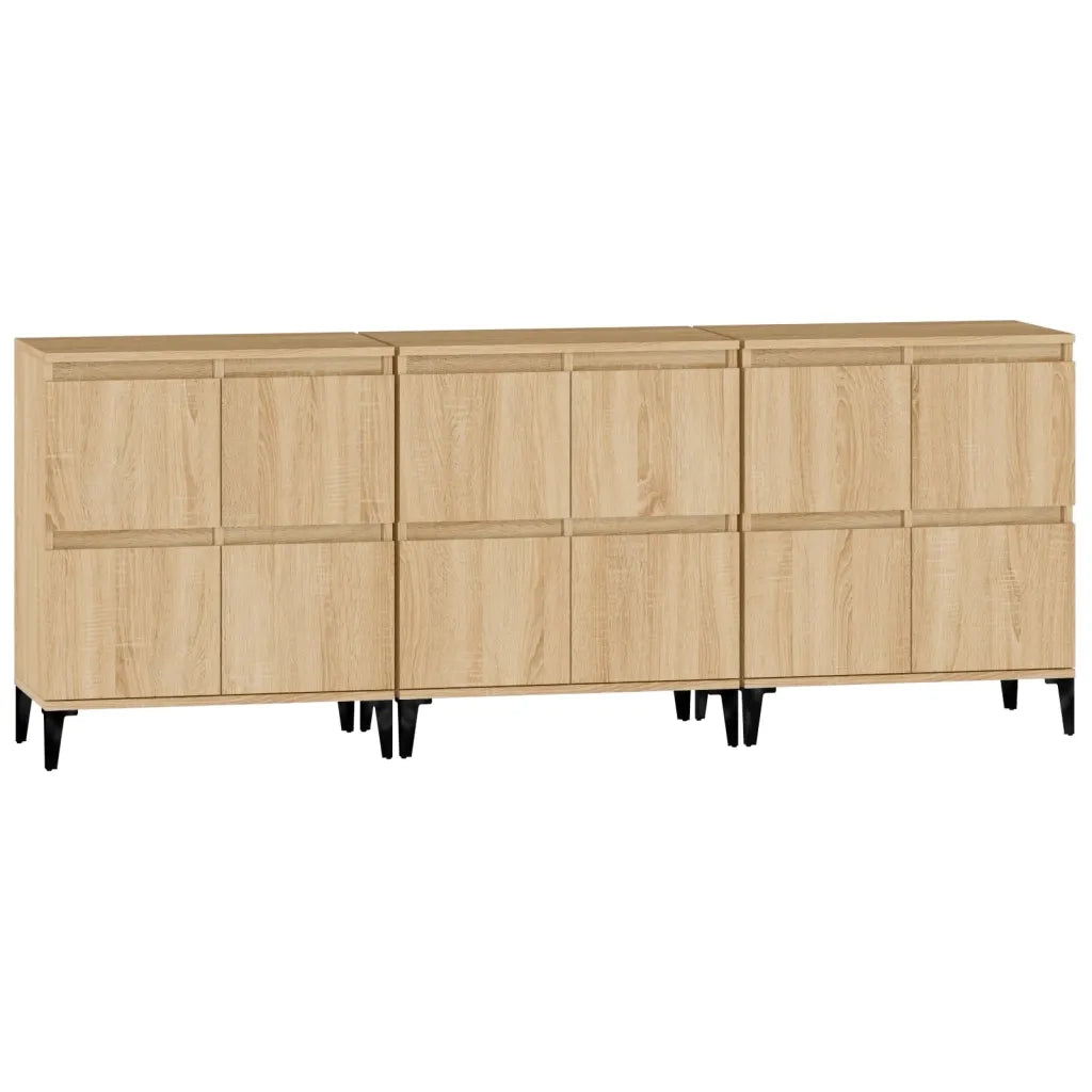 vidaXL Credenze 3pz Rovere Sonoma 60x35x70 cm in Legno Multistrato