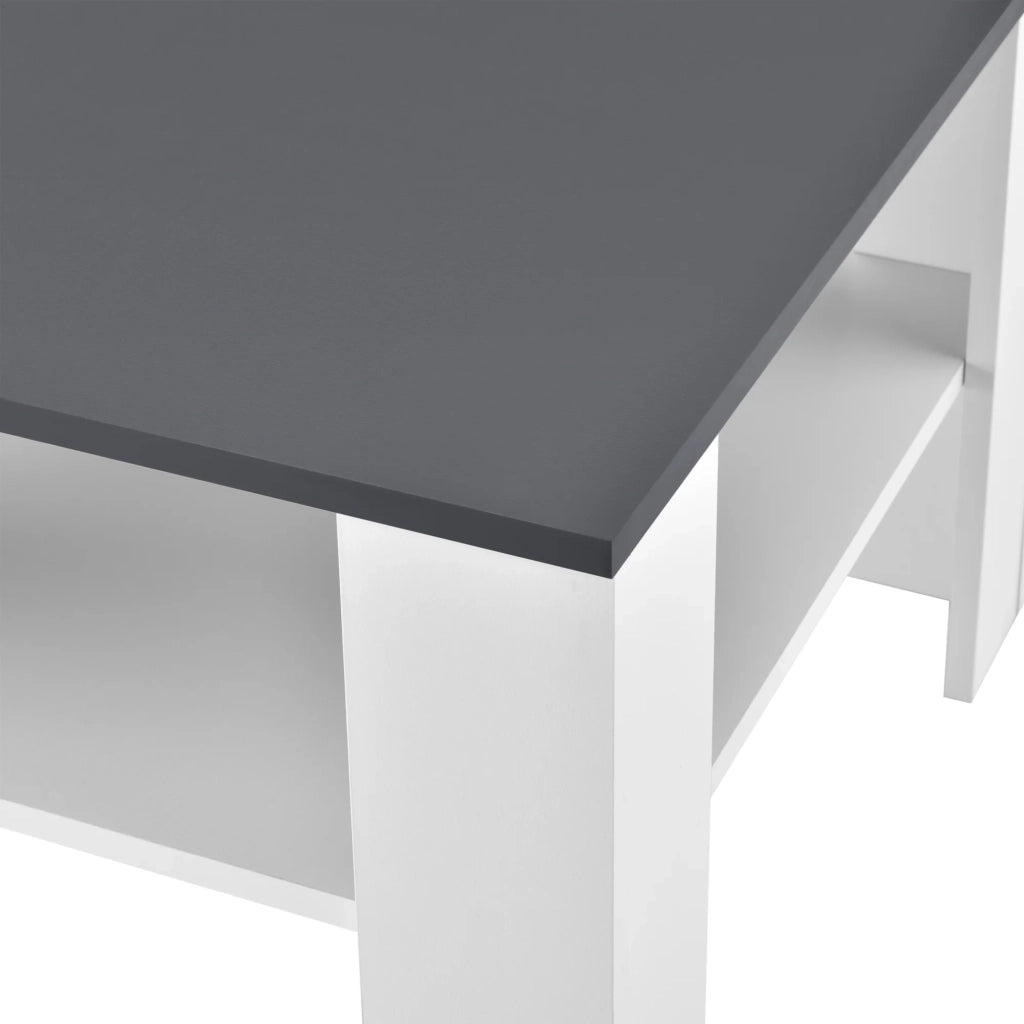 Tavolino da salotto 60 x 60 x 40 cm bianco e grigio scuro 03_0008433