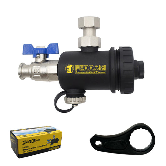 Filtro Defangatore Magnetico Sotto Caldaia In Plastica Compatto Completo - Chiave di svitamento in omaggio
