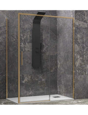 Box doccia LEA 400 110x80 x200 cm con profilo dorato