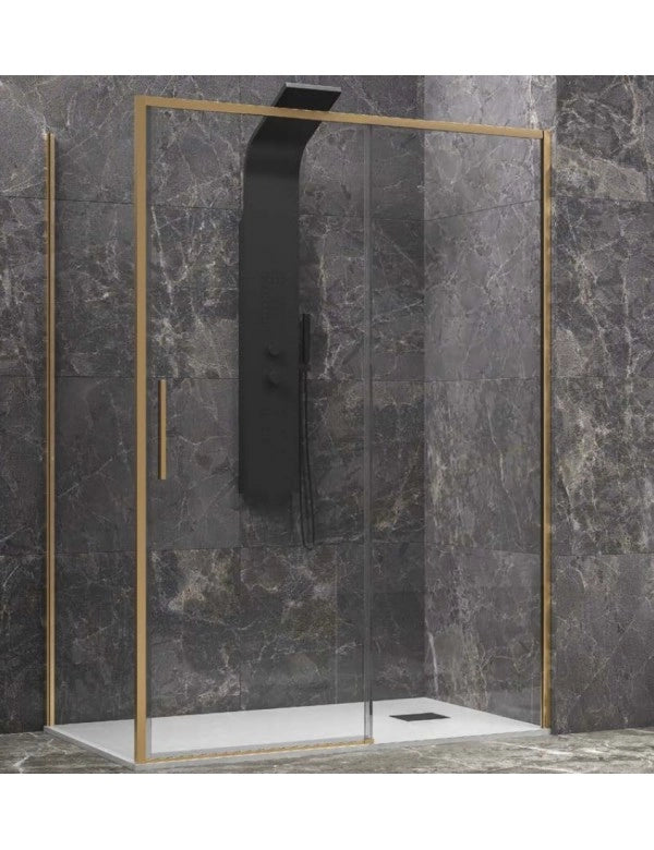 Box doccia LEA 400 110x80 x200 cm con profilo dorato