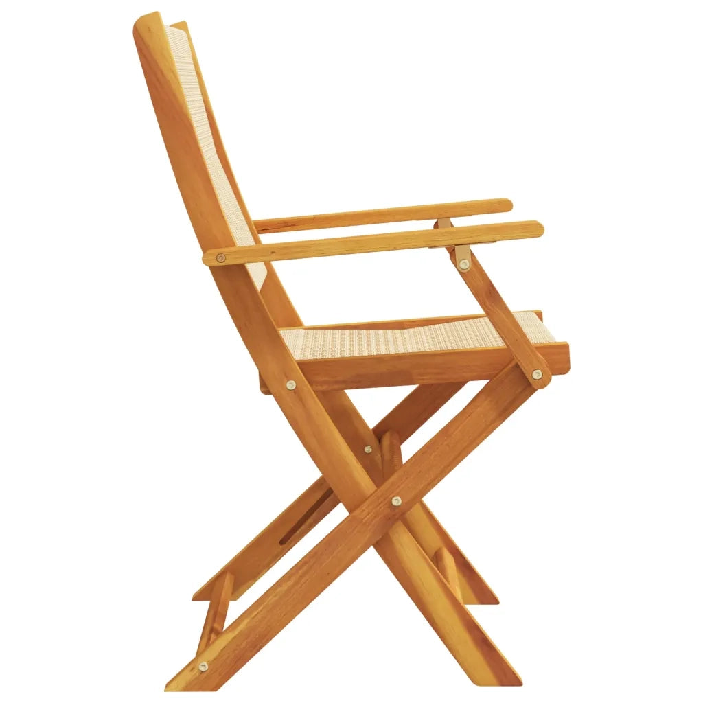 Sedie da Giardino Pieghevoli 6pz Beige Legno Massello di Acacia 3214572