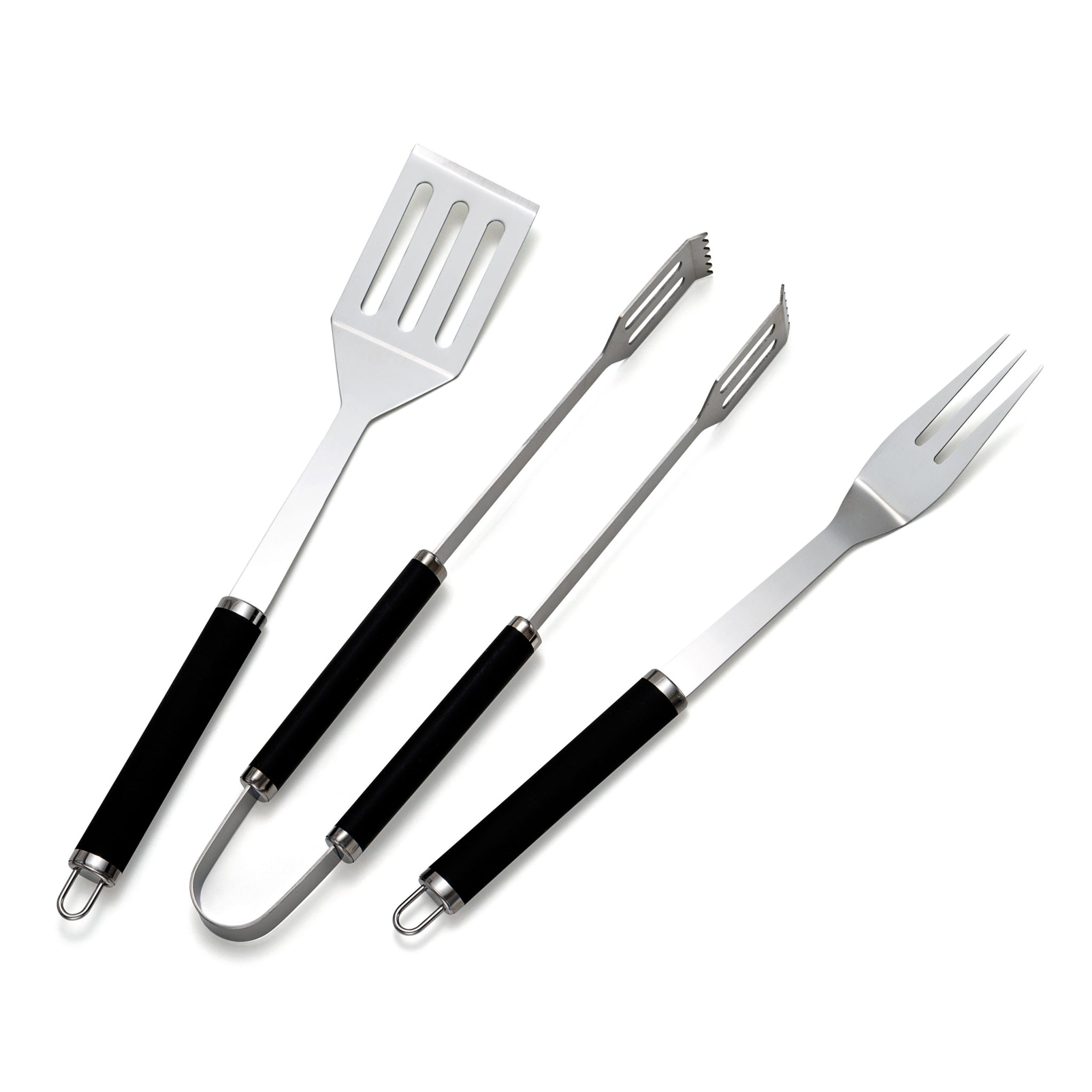 Set Di Posate Spatola Forchetta E Pinza Per Barbecue In Acciaio Inox - 57555
