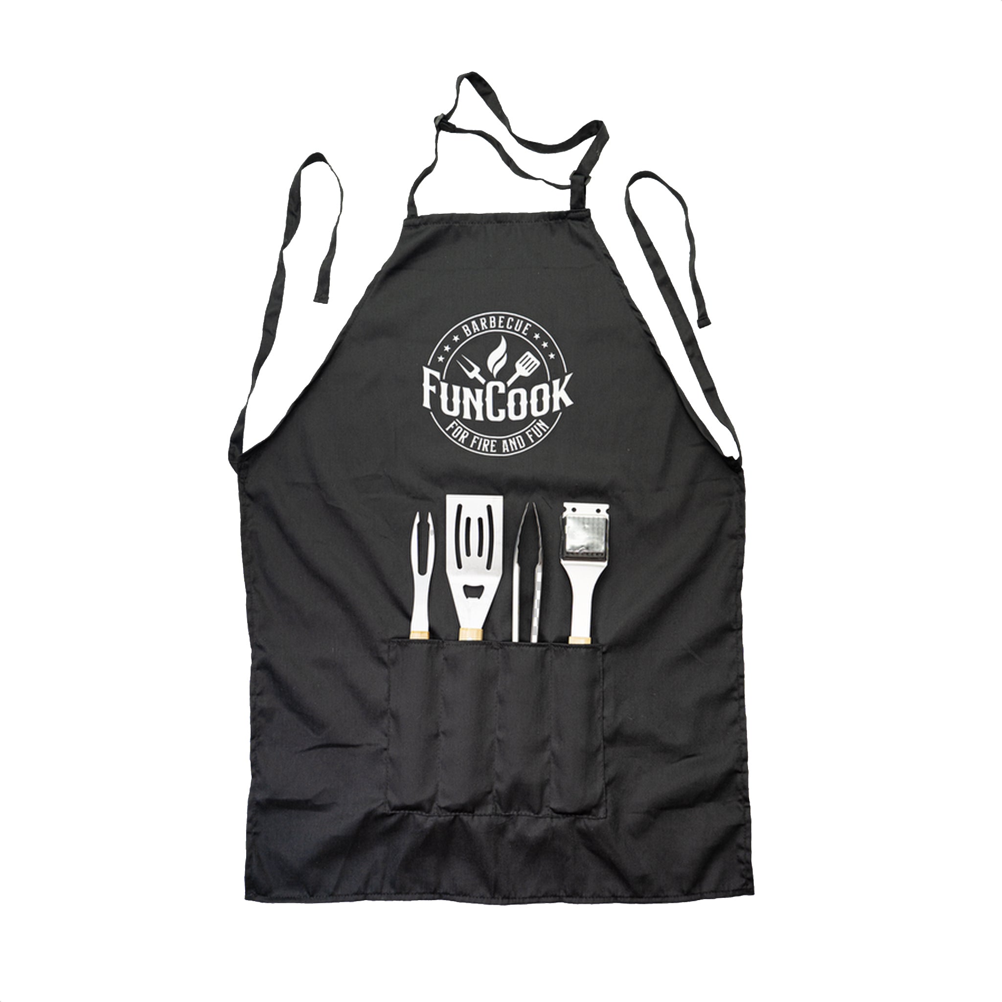 Set 4 Posate Per Barbecue + Grembiule Da Cucina -  57806