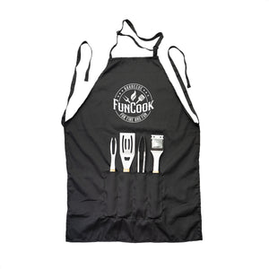 Set 4 Posate Per Barbecue + Grembiule Da Cucina -  57806