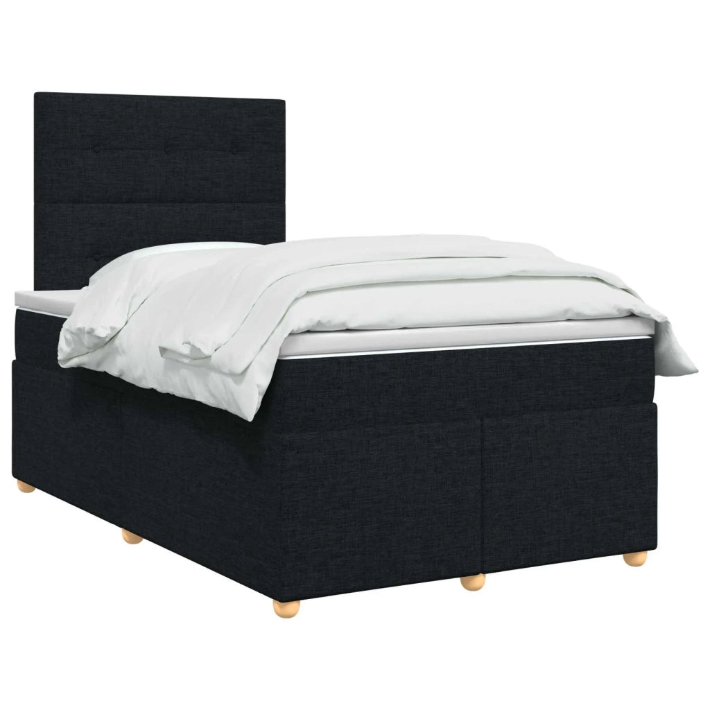 Letto box spring con materasso Nero 120 x 200 cm Tessuto 3453860