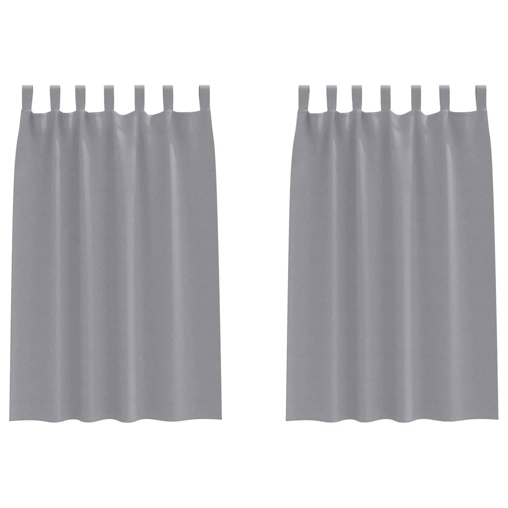 vidaXL Tende con tende 2 pcs Grigio chiaro 175 x 140 cm Poliestere