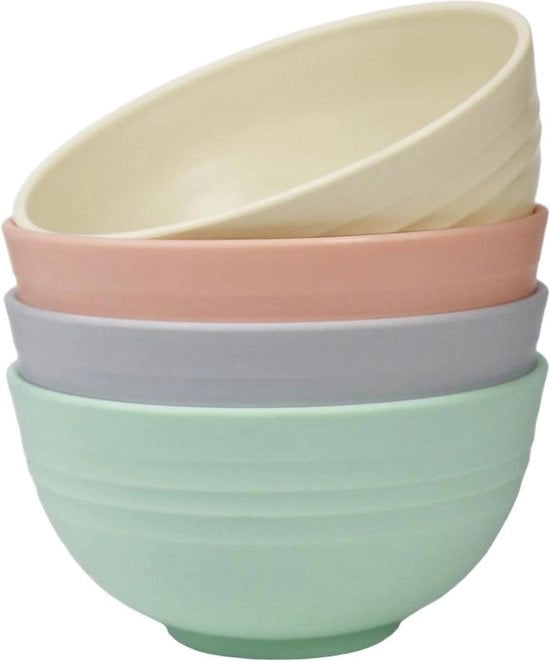 Set di 4 Tazze di Cereali Leggere e Resistenti al Colpo, Senza BPA, 60 ml, Idonee per Camping, Cucina e Bambini