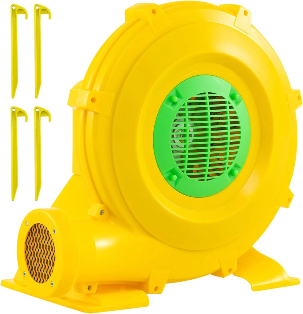 Ventilatore di Aria del Castello Gonfiabile, Soffiatore per Giochi Gonfiabili con Cavo di Alimentazione, Picchetti da Terreno, per Castello Gonfiabile, Scivolo Acquatico, 850W