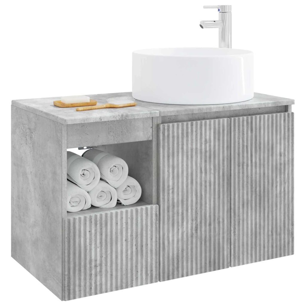Set di mobili per il bagno 2 pz Grigio Cemento 3404107