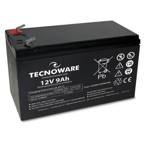 Batteria tecnoware 12v 9.0ah faston 6,3mm long life 24 mesi garanzia eacpe12v09atwl