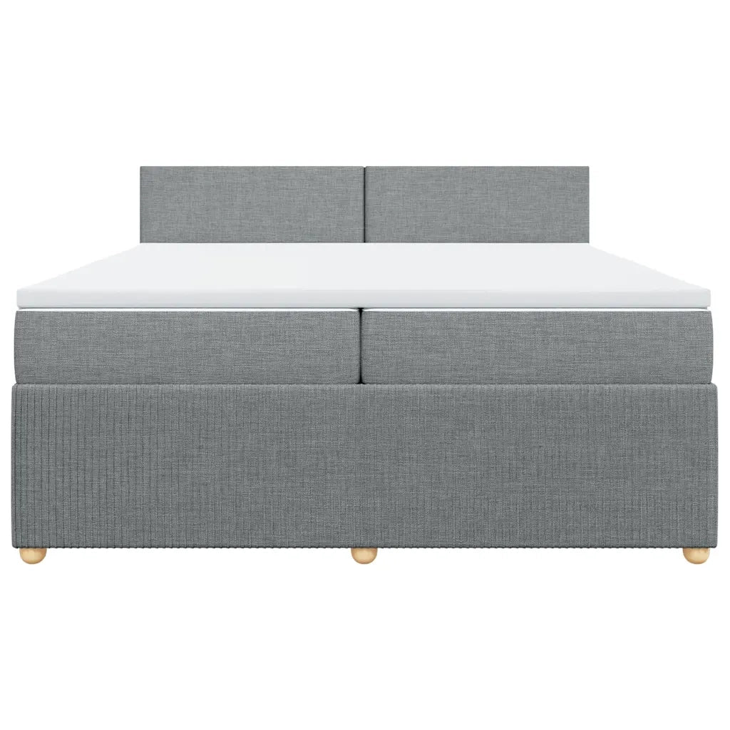 Giroletto a Molle con Materasso Grigio Chiaro 200x200cm Tessuto