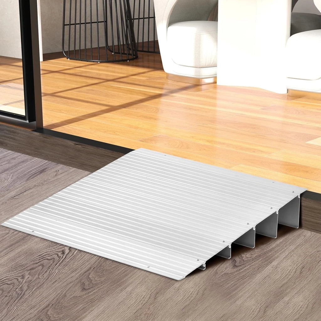 Rampa per Soglia Porta, Rampa d'Accesso in Alluminio con Altezza Regolabile, Superficie Antiscivolo, Portata 317 KG (13 cm)