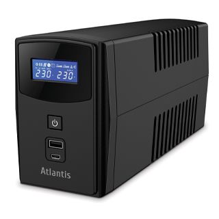 Ups atlantis a03-s1000p 1000va (600w) one power stepwave line interactive v-out 200-253vac batteria 12v 9a/h avr display lcd