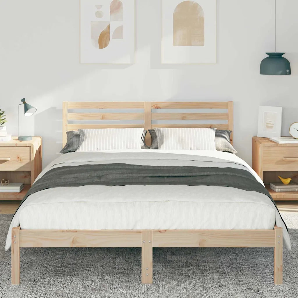 Struttura del letto Marrone 140 x 210 cm Pino massello 872311