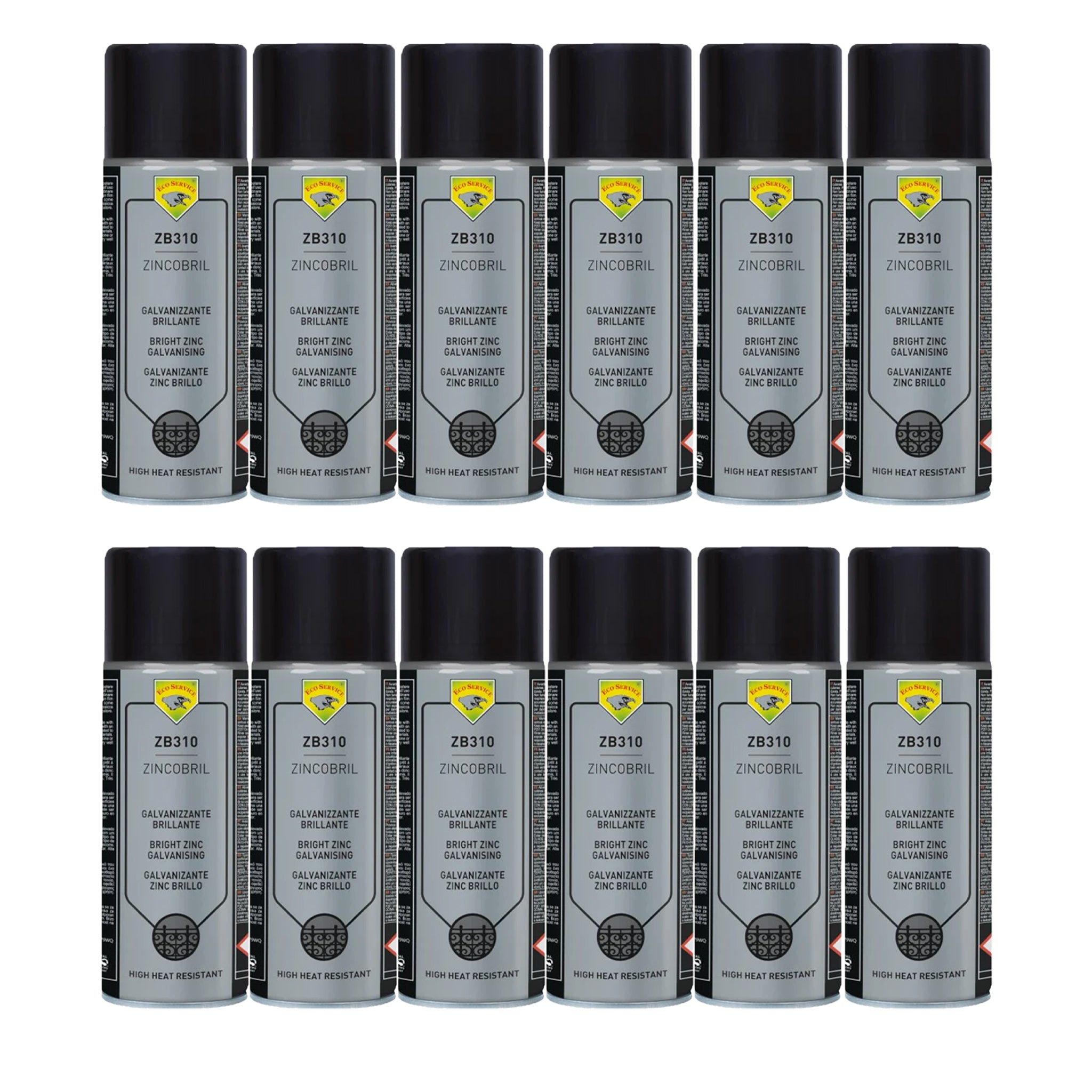 12x Zincobril Spray Zincante Galvanizzante Brillante Antiruggine 400ml - Es Zb310