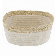 Trade Shop - Cestino Porta Biancheria Oggetti In Vimini Intrecciato Bicolore 20x15x11cm 10674 -