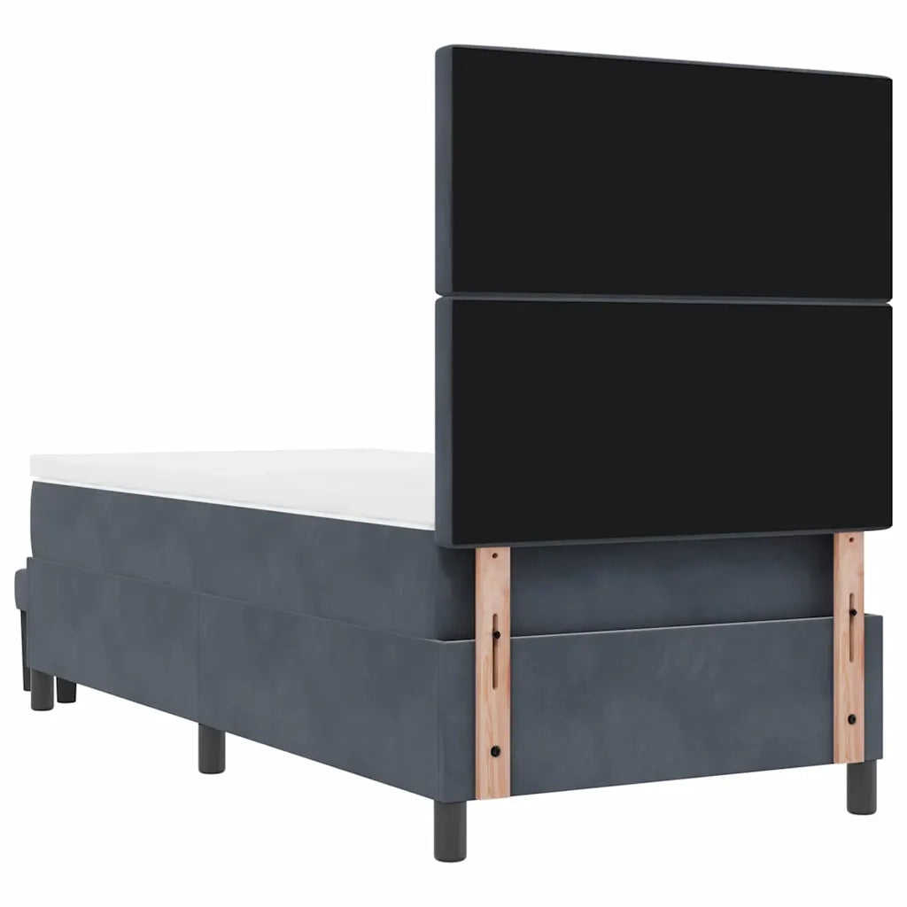 Letto a molle con testiera Grigio scuro 100 x 200 cm Velluto 3344427