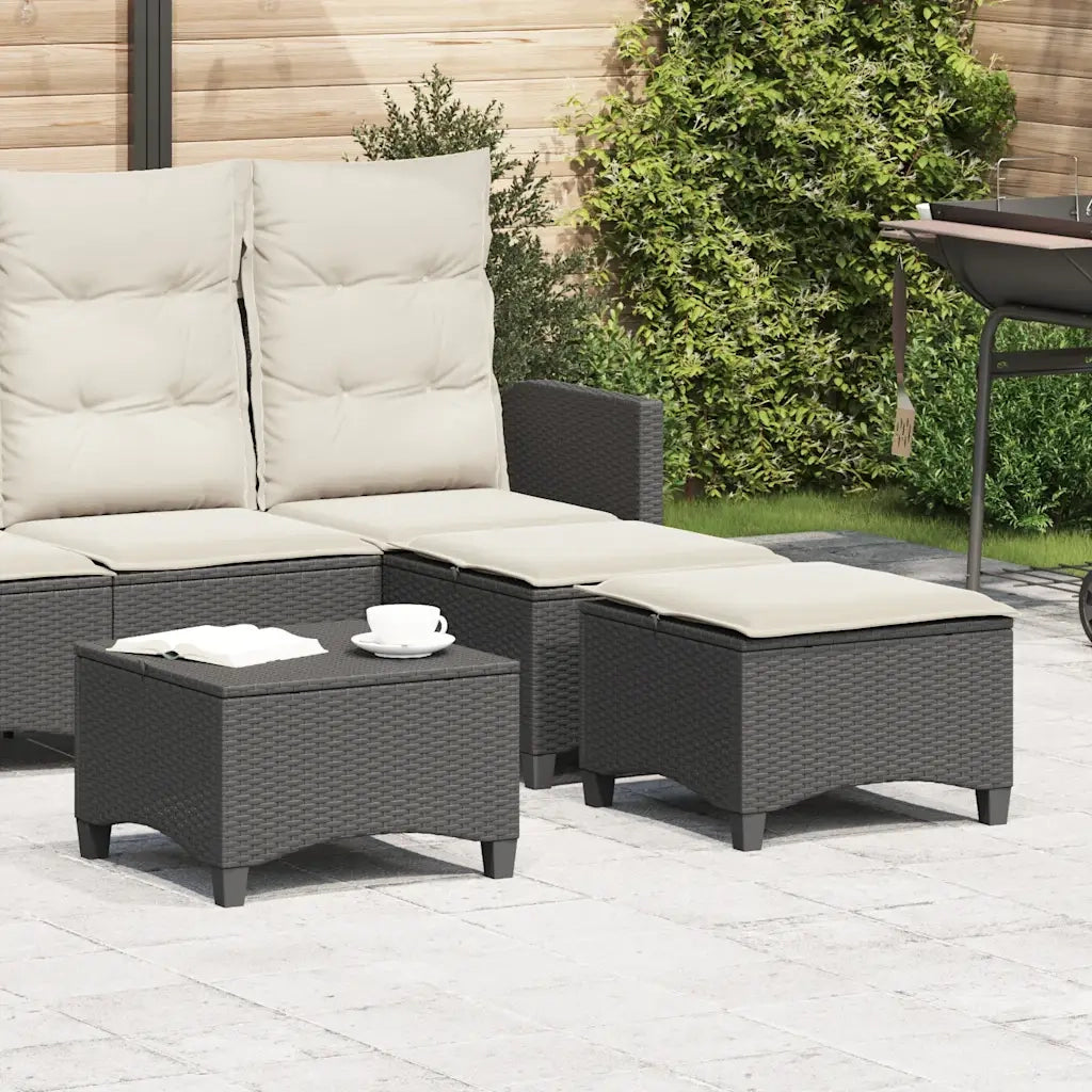 vidaXL Sgabelli Giardino con Cuscini 2 pz Nero 55x55x36 cm Polyrattan