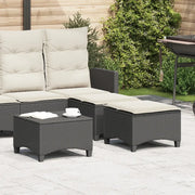 vidaXL Sgabelli Giardino con Cuscini 2 pz Nero 55x55x36 cm Polyrattan