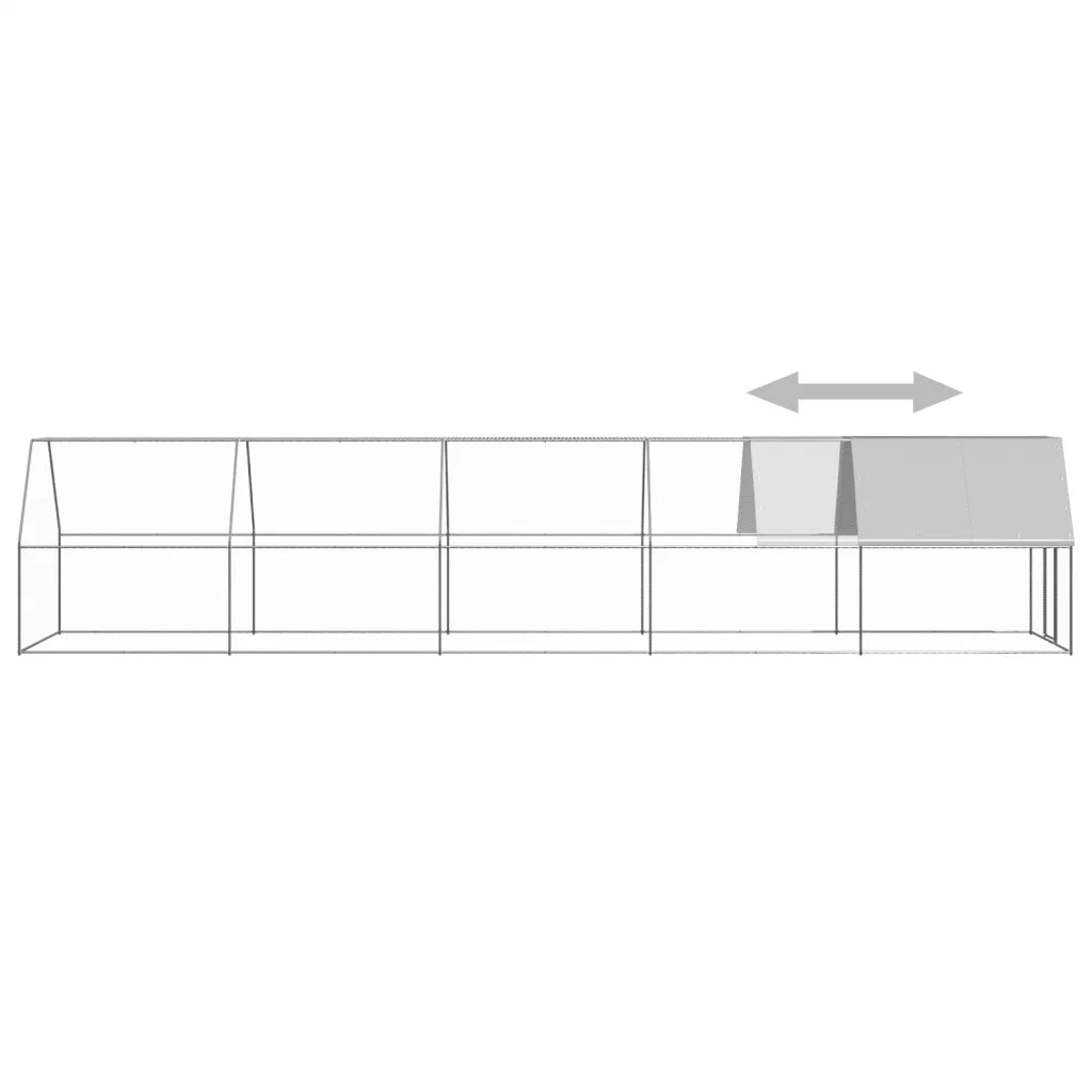 Pollaio da Esterno 2x10x2 m in Acciaio Zincato 3089322
