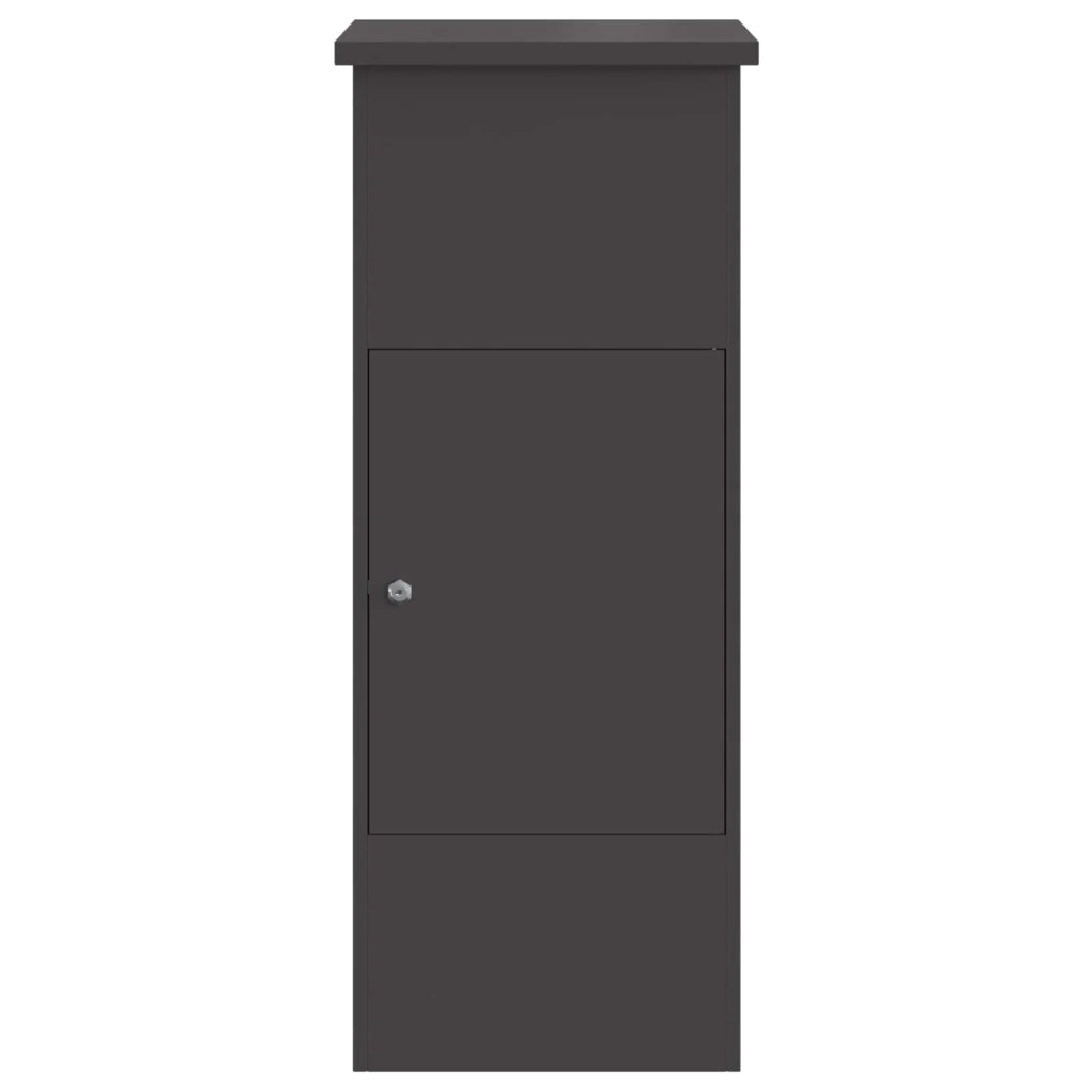 Cassetta per pacchi con porta Nero 44,5 x 29 x 110,5 cm Acciaio 874926