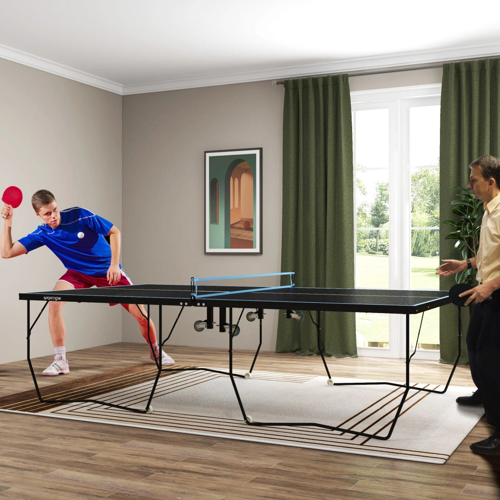 Tavolo da ping pong pieghevole ¨C Minimal ¨C Nero, acciaio, 274x152.5x76 cm