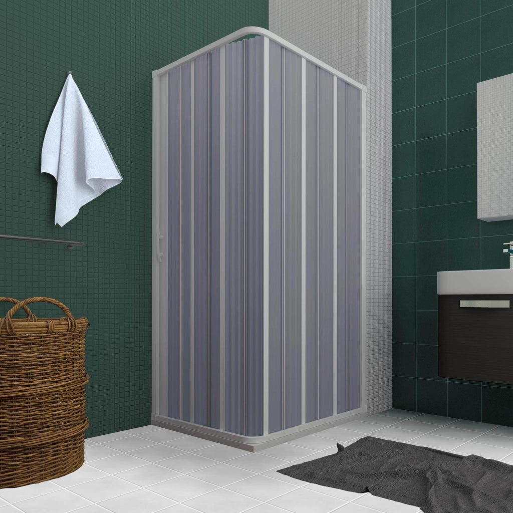 Box Doccia in PVC 100x100CM H185 a soffietto con Apertura Laterale colore Bianco mod. Flex