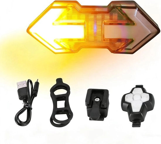 Abitazione posteriore per bicicletta da 120 Lumen con indicatori di direzione - ricarica via USB - controllo a distanza senza fili - IPX5 impermeabile