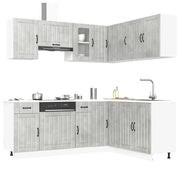 Set Mobili da Cucina 11 pz Kalmar Grigio Cemento in Truciolato 3314945