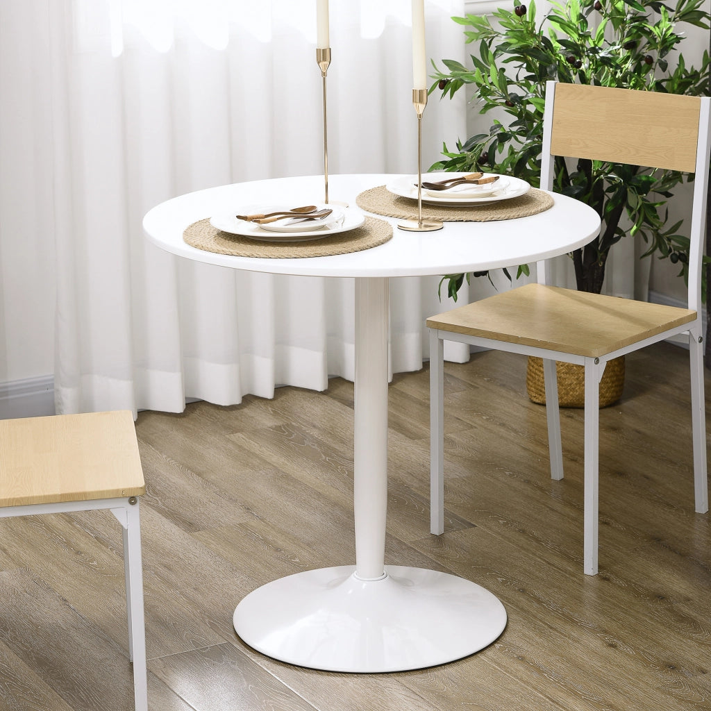 Tavolo da pranzo per 2 persone ¨C zephmum ¨C rotondo, bianco, 80x75 cm