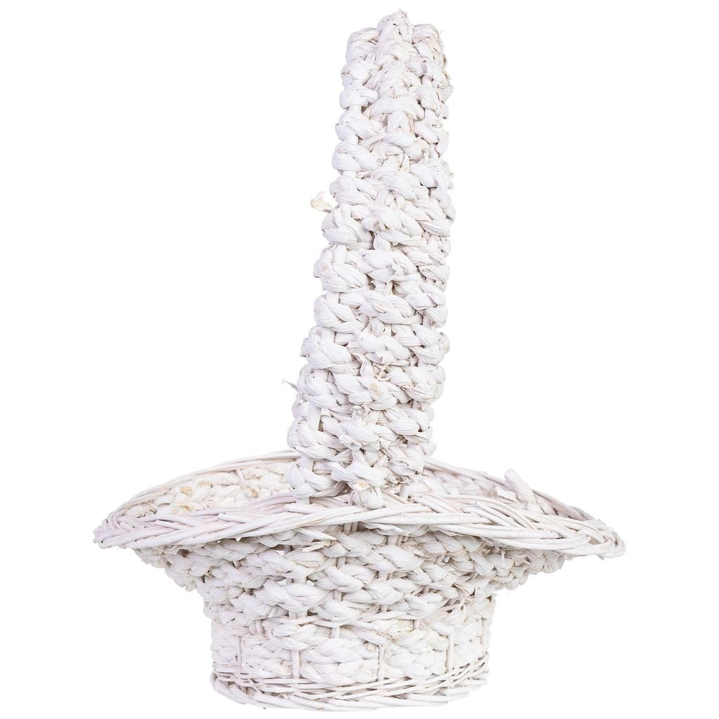 Cesto in vimini bianco 38x31x13/16/43h cm