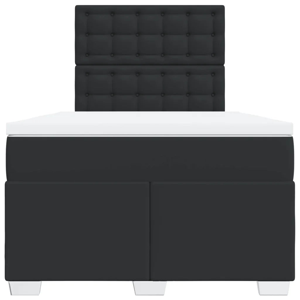 Giroletto a Molle con Materasso Nero 120x190 cm in Similpelle