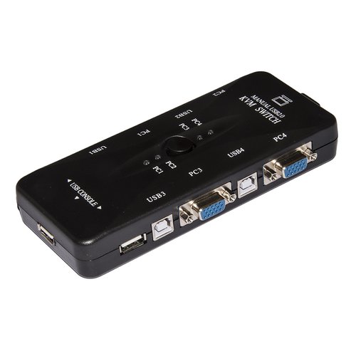 Kvm switch usb/vga link per 4 pc con 1 mouse, 1 tastiera usb e 1 monitor vga con cavi inclusi - LKKWM4