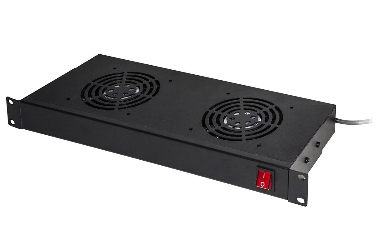 Armadio rack kit 2 ventole nero 2 agganci 483x170x44mm - LKFAN2R