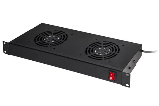 Armadio rack kit 2 ventole nero 2 agganci 483x170x44mm - LKFAN2R