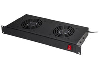 Armadio rack kit 2 ventole nero 2 agganci 483x170x44mm - LKFAN2R