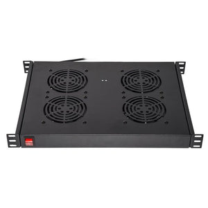 Ripiano link per armadi rack19 con 4 ventole nero 4 agganci 483x330x44mm con termostato - LKFAN4R