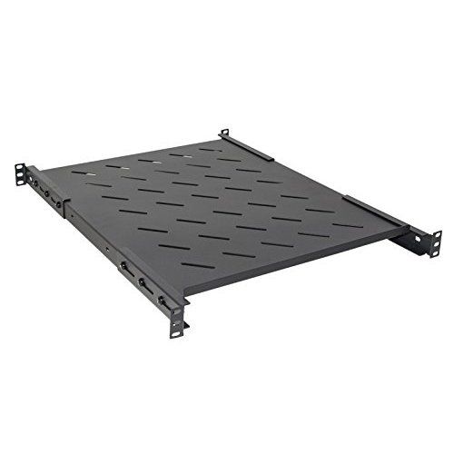 Ripiano link per armadio rack 19 allungabile 550mm con 4 agganci nero per armadi profondi 800mm - LKRIP550AN