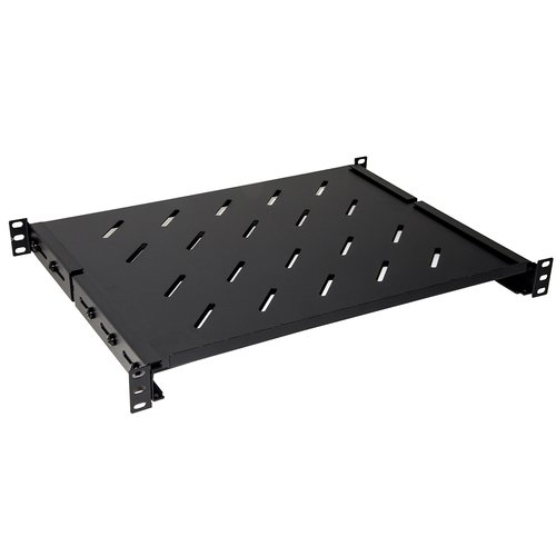 Ripiano universale link per armadio rack 19 allungabile 350mm con 4 agganci nero per armadi profondi circa 600 mm - LKRIP350AN