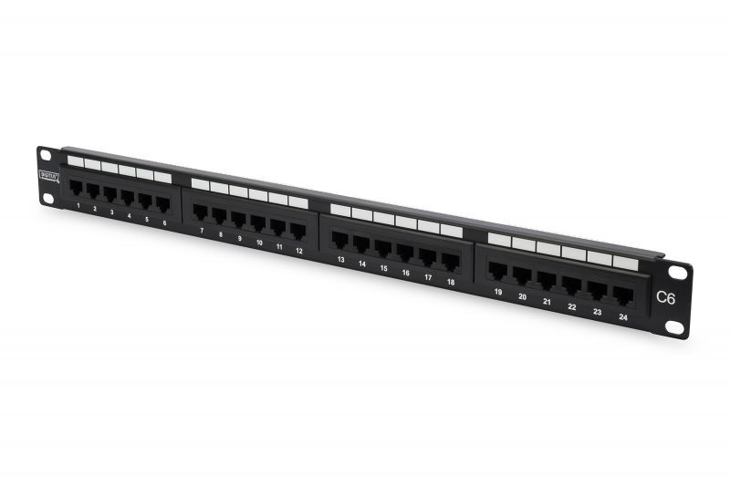 Patch panel 24 porte non schermato utp cat.6 8 poli rack 19 - DN91624U