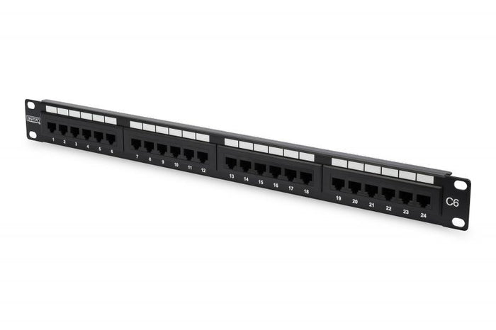 Patch panel 24 porte non schermato utp cat.6 8 poli rack 19 - DN91624U