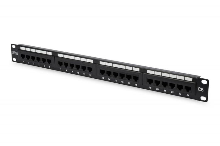Patch panel 24 porte non schermato utp cat.6 8 poli rack 19 - DN91624U