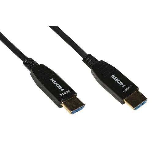 Cavo link hdmi 2.0 to hdmi, m/m, 50mt, aoc fibra ottica ibrido, hdcp, arc, edid 4k - 60hz, 4:4:4, nero, lkchd50f
