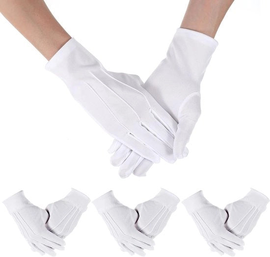 Manopole in Nylon Bianche per Eventi Formali, Tuxedo, Parate e Ispettazioni - 3 Paia