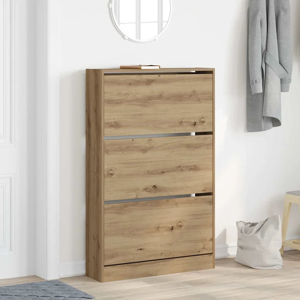 Mobile per scarpe-Scarpiera Rovere artigianale 80 x 21 x 125,5 cm